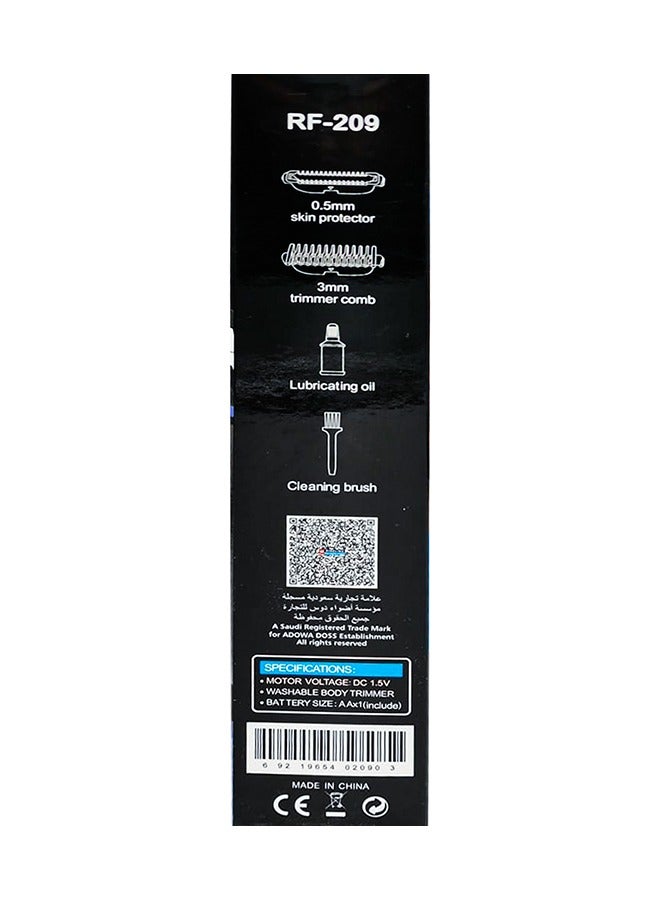 دينجلينج ماكينة تشذيب الجسم الكهربائية للرجال - ماكينة حلاقة مقاومة للماء مع واقي للبشرة، ومشط تشذيب، وفرشاة تنظيف، وزيت تشحيم، وبطارية متضمنة - إزالة الشعر بسلاسة وأمان RF-209 - Image 5