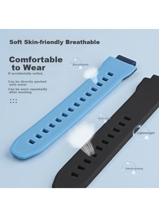 Ten Flashes Tenfash Huawei Kids Watch 5x Strap 5x/5xpro Strap Waterproof Sweatproof Detachable Silicone Strap Uni Style With Tool Interstellar Blue - Image 2