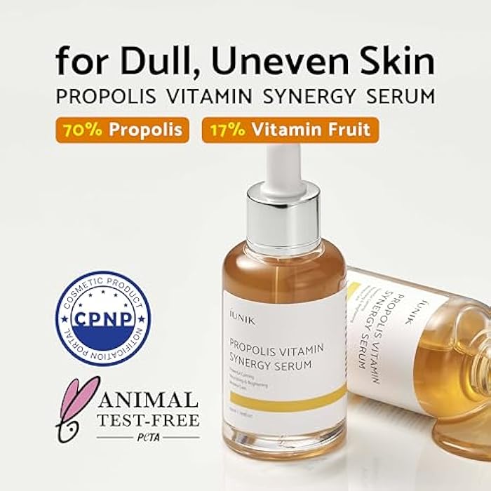 IUNIK Propolis 70% Vitamins 17% Synergy Serum - Centella Asiatica Calming Soothing Deep Nourishing for Dry Dull Spot Hyperpigmentation Sensitive Acne-prone Skin No Pore Clogging Korean Skincare - Image 2