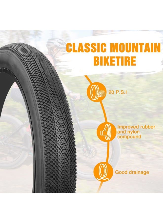 ZUKKA Bike Tire 26 x 4.0 Fat Bike Tire Replacement Tire Folding Mountain Bike Tire High-Density Bike Tires for Snow Beach BMX MTB Electric Bike (26x4.0 Inch/ 2 Pack) - Image 4