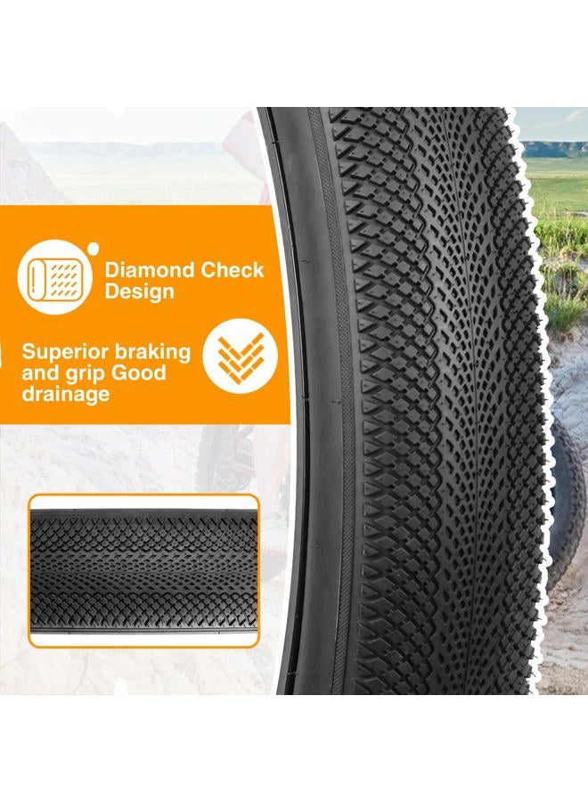 ZUKKA Bike Tire 26 x 4.0 Fat Bike Tire Replacement Tire Folding Mountain Bike Tire High-Density Bike Tires for Snow Beach BMX MTB Electric Bike (26x4.0 Inch/ 2 Pack) - Image 5