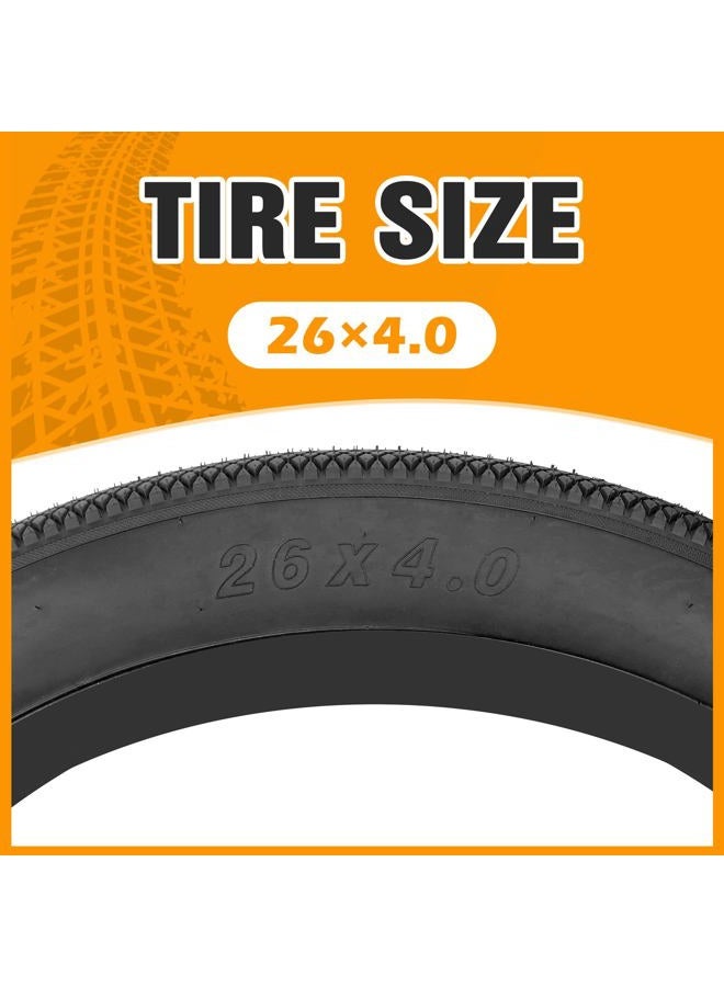 ZUKKA Bike Tire 26 x 4.0 Fat Bike Tire Replacement Tire Folding Mountain Bike Tire High-Density Bike Tires for Snow Beach BMX MTB Electric Bike (26x4.0 Inch/ 2 Pack) - Image 2