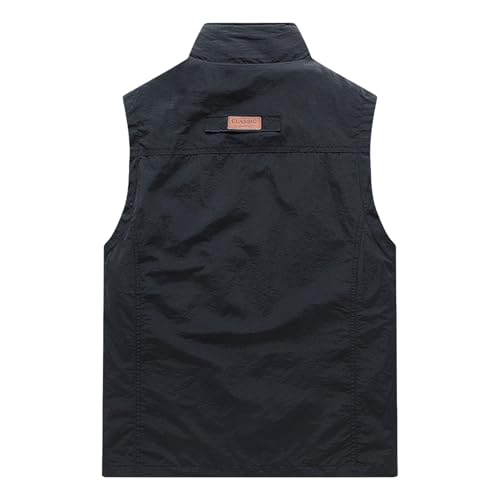 AOTORR Mens Outdoor Lightweight Safari Casual Work Photo Travel Fishing Vests Black XL - Image 3