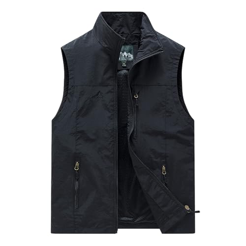 AOTORR Mens Outdoor Lightweight Safari Casual Work Photo Travel Fishing Vests Black XL - Image 1