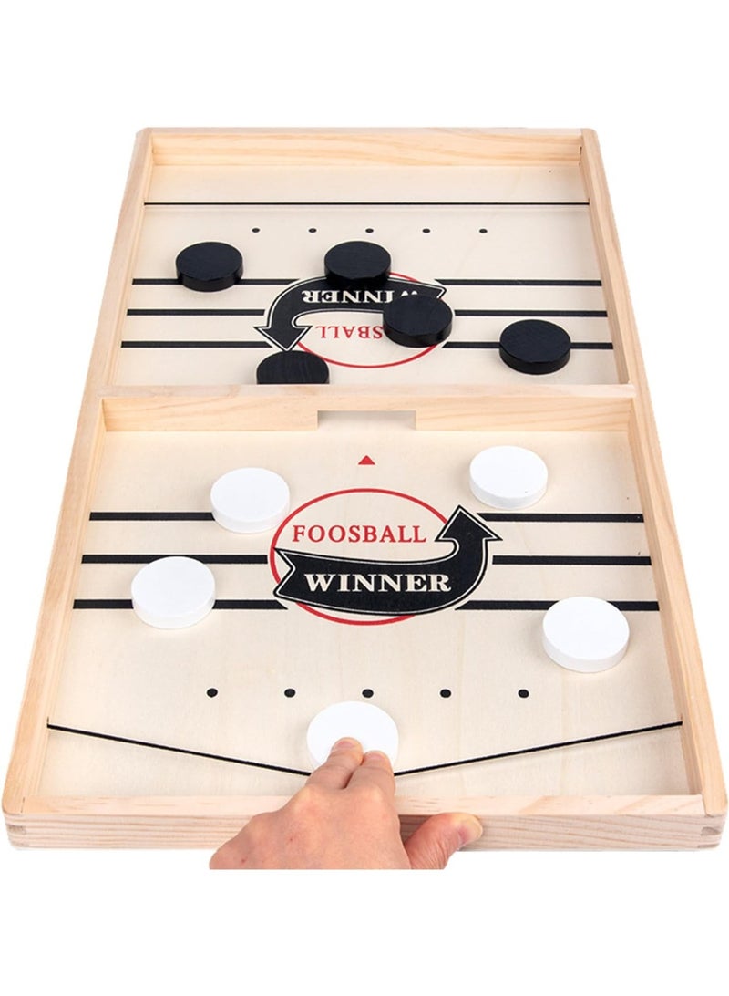 لعبة هوكي خشبية سريعة – لعبة تحدي للأولاد والبنات مع أقراص ملونة – تنافس ممتع لشخصين – تطوير التركيز ورد الفعل – لعبة عائلية لجميع الأعمار - Image 1