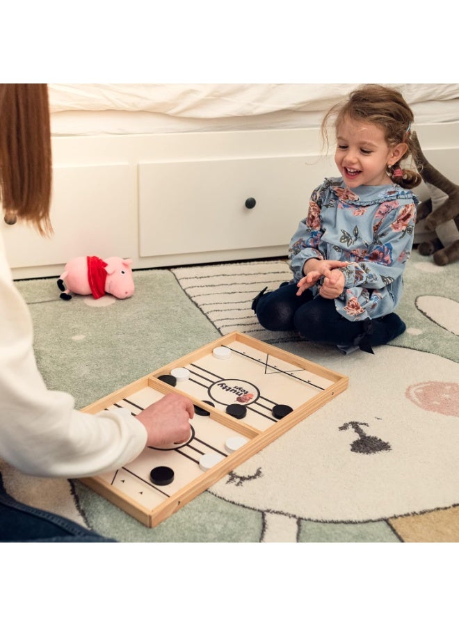 لعبة هوكي خشبية سريعة – لعبة تحدي للأولاد والبنات مع أقراص ملونة – تنافس ممتع لشخصين – تطوير التركيز ورد الفعل – لعبة عائلية لجميع الأعمار - Image 5