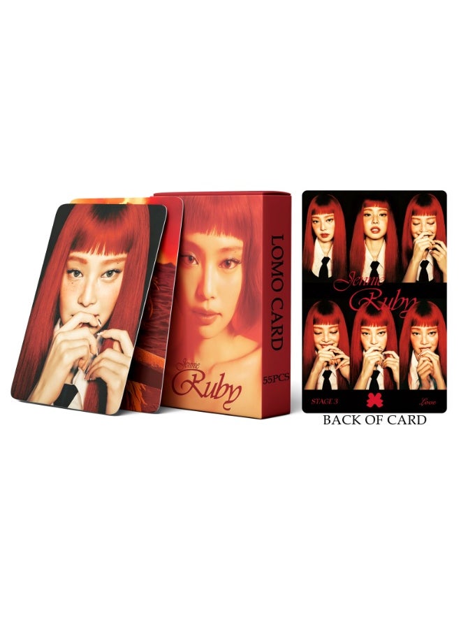 EHOME - [55pcs Set] BLACKPINK JENNIE Photo Cards – LIKE JENNIE & RUBY Collection - Image 1
