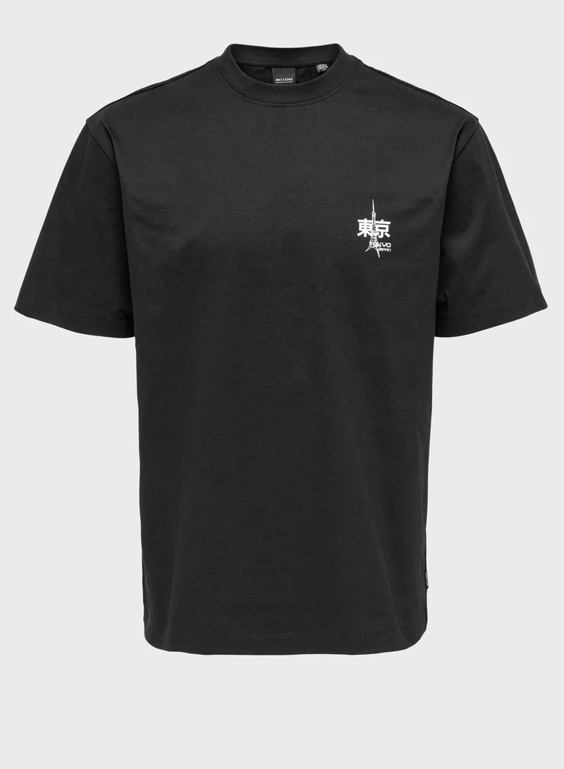 Only & Sons Logo Crew Neck T-Shirt
