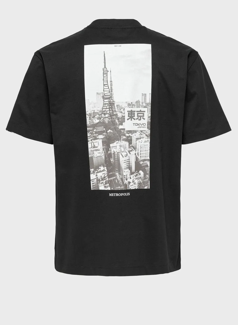 Only & Sons Logo Crew Neck T-Shirt