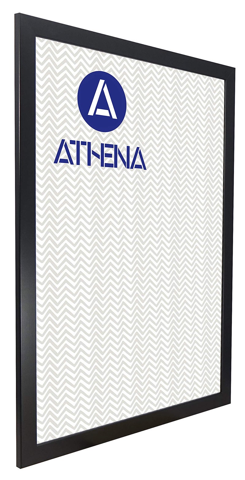 Vivarti Athena Satin Black Picture Frame A1 Size 594 x 84 cm Portrait or Landscape Photo Frame with Clear Styrene Sheet  Wall Mounted Hook for Photos Pictures Posters Decor Certificate Frame