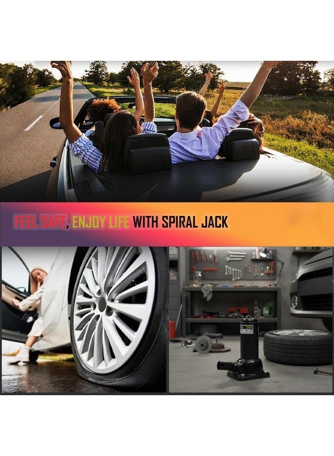 100Miles 2 Ton Hydraulic Bottle Jack for Car | Heavy Duty Car Jack Lift Tool with Handle Rod | Portable Vehicle Lifting Jack for Emergency Tire Change, SUV, Sedan, Hatchback, Garage Use - Image 3