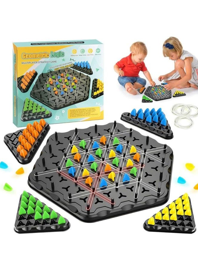 Geometric Logic Multiplayer Strategy Game, chain chess Geoboard Puzzle Game Triggle for Kids and Adults - Image 1