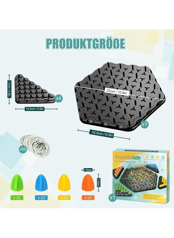 Geometric Logic Multiplayer Strategy Game, chain chess Geoboard Puzzle Game Triggle for Kids and Adults - Image 2