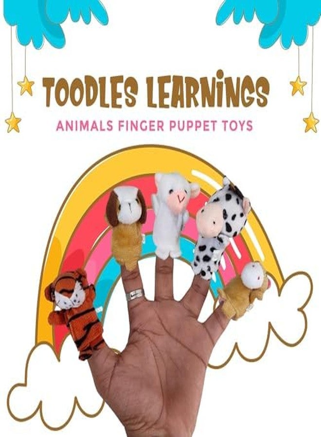 TOODLES Animal Finger Puppets - Set of 5 Soft Plush Toys for Kids | Perfect for Imaginative Play, Early Learning, and Creative Storytelling - Image 4