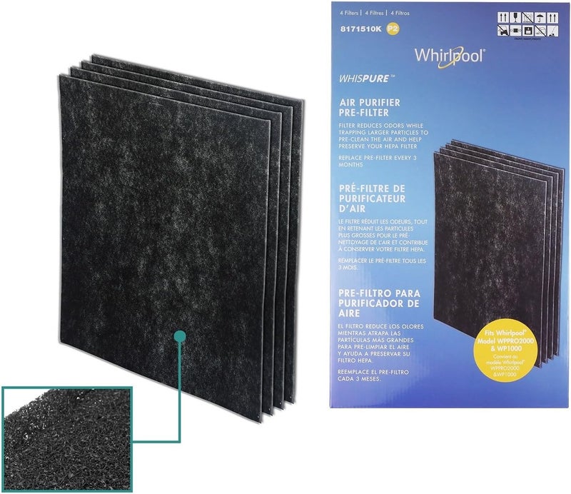 Whirlpool Charcoal Pre-Filters 8171510K (Extra Large) - 4 Pack - Image 2