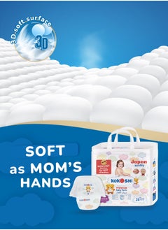 KOKOSHI Kokoshi Premium Baby Pants Diapers, Size 6 for babies 15-23kg x 112pcs, Eco-friendly and Hypoallergenic Nappies, Japan Quality Ultimate Softness Leakproof for Skin Care Protection (Pxxl-112)  - Image 5