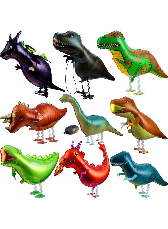 Sumind 9 Pieces Walking Dinosaur Balloon Cartoon Walking Animal Balloon Helium Foil Balloons Large Dinosaur Balloon For Animal Dinosaur Theme Birthday Party Boys Girls Party Favors And Shop Decoration - Image 2