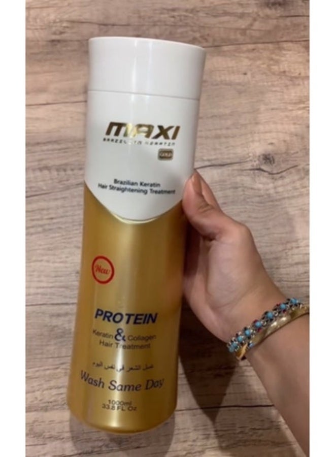 MAXI Gold Brazilian Keratin Hair Straightening Treatment, Protein with Keratin and Collagen, 1000ml - Image 3