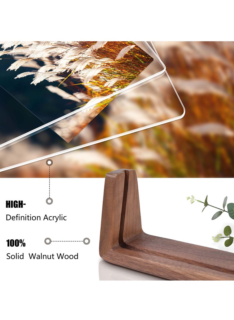 SYOSI SYOSI 2 Pcs Wooden Picture Frame, Photo Frame with Solid Wood Base and High Definition Acrylic Glass Cover 5x7 Inch Horizontal & Vertical Photo Frame for Table Top Display Home Decor  - Image 2