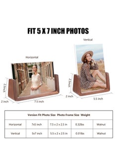 SYOSI SYOSI 2 Pcs Wooden Picture Frame, Photo Frame with Solid Wood Base and High Definition Acrylic Glass Cover 5x7 Inch Horizontal & Vertical Photo Frame for Table Top Display Home Decor  - Image 3