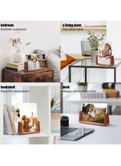 SYOSI SYOSI 2 Pcs Wooden Picture Frame, Photo Frame with Solid Wood Base and High Definition Acrylic Glass Cover 5x7 Inch Horizontal & Vertical Photo Frame for Table Top Display Home Decor  - Image 4