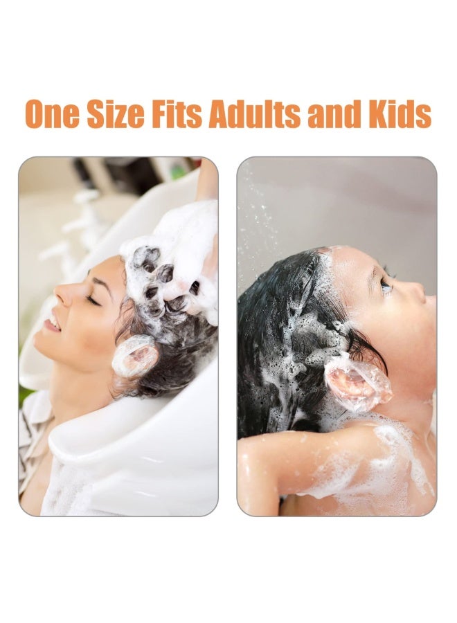 ماكس كير 500 قطعة أغطية أذن للاستعمال مرة واحدة – واقيات أذن شفافة مقاومة للماء مع شريط مطاطي للاستحمام، صبغ الشعر، السبا – قبعات أذن للرجال والنساء والأطفال - Image 4