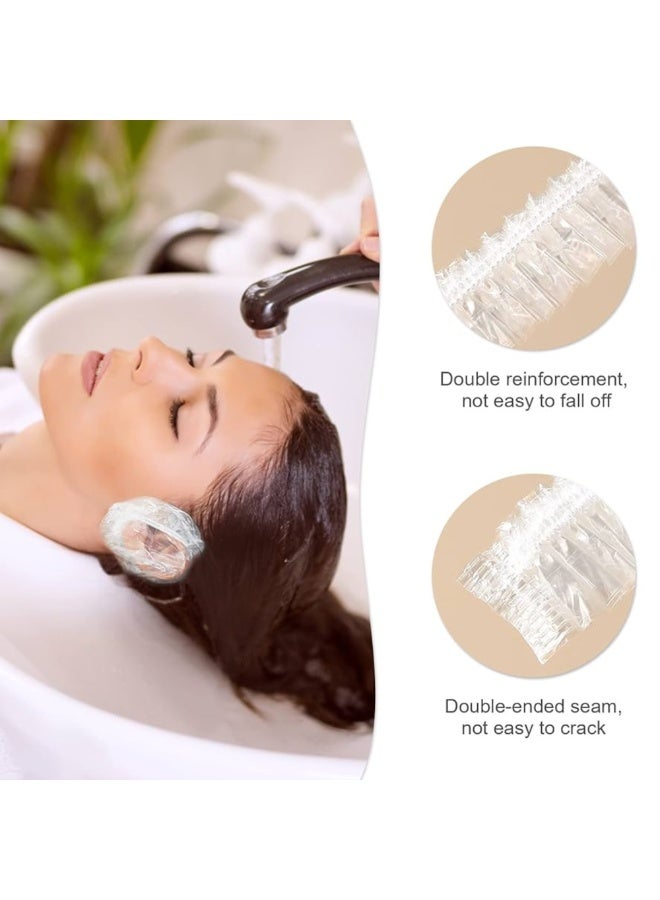 ماكس كير 500 قطعة أغطية أذن للاستعمال مرة واحدة – واقيات أذن شفافة مقاومة للماء مع شريط مطاطي للاستحمام، صبغ الشعر، السبا – قبعات أذن للرجال والنساء والأطفال - Image 5