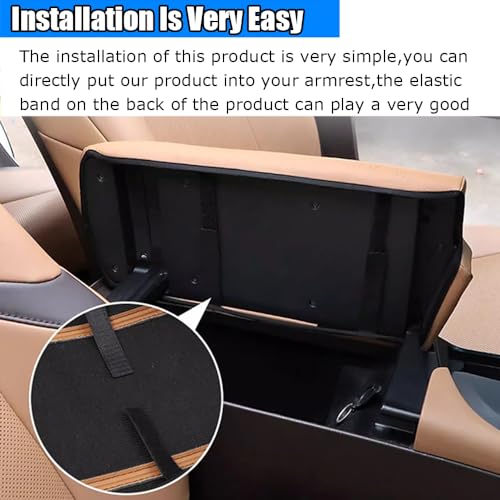 Kakash Custom Interior Accessories for Lexus ES 250 300h 350 2019 2020 2021 2022 2023 Leather Center Console Cover Armrest Pad,Waterproof Anti-Scratch Protector Your Armrest(Gray Stitches) - Image 5