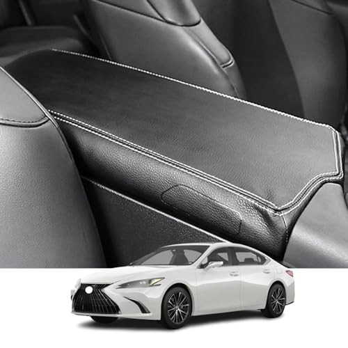 Kakash Custom Interior Accessories for Lexus ES 250 300h 350 2019 2020 2021 2022 2023 Leather Center Console Cover Armrest Pad,Waterproof Anti-Scratch Protector Your Armrest(Gray Stitches) - Image 1