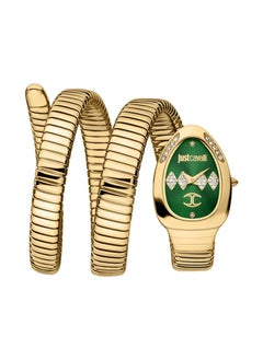 Just Cavalli ساعة فيزوسو النسائية من جاست كافالي باللون الذهبي الأصفر والأخضر JC1L230M0045  - Image 1