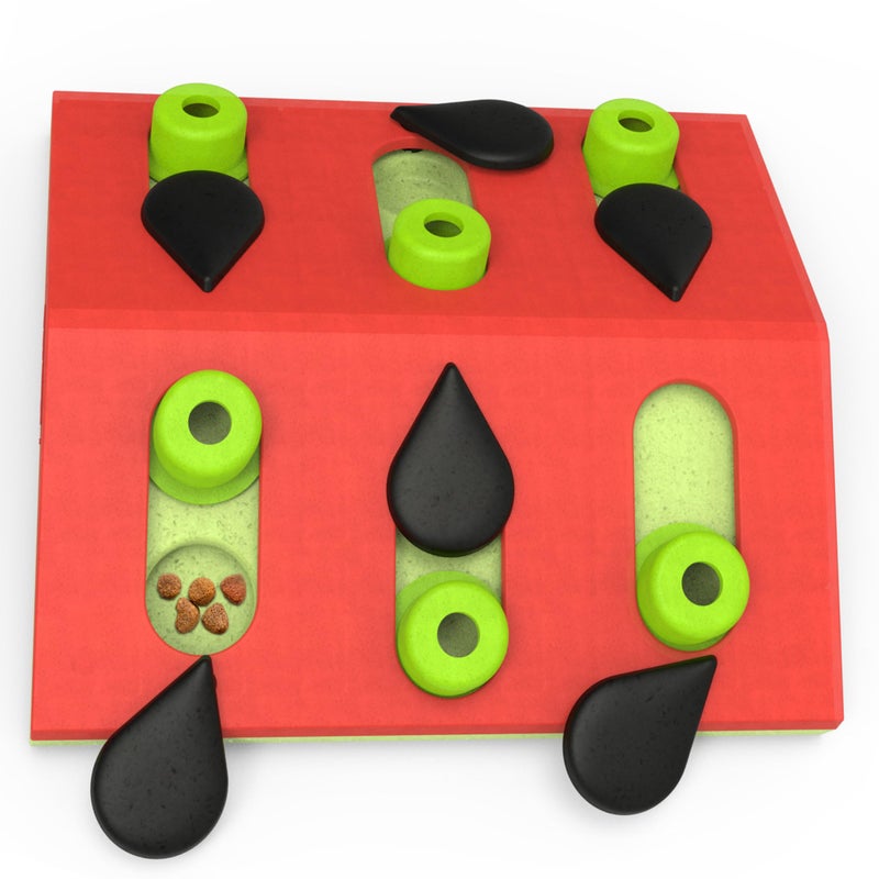 Catstages by Nina Ottosson Melon Madness Puzzle & Play â€“ Interactive Treat Puzzle Feeder for Cats, 12 Hidden Treat Compartments Slow Feeder, Durable & Easy-Clean, 10 Inches, Pink - Image 1