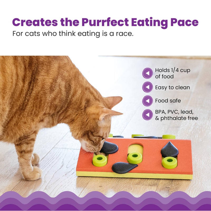 Catstages by Nina Ottosson Melon Madness Puzzle & Play â€“ Interactive Treat Puzzle Feeder for Cats, 12 Hidden Treat Compartments Slow Feeder, Durable & Easy-Clean, 10 Inches, Pink - Image 4
