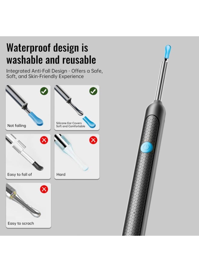Ear Wax Removal Tool Camera 9-in-1 Ear Wax Removal Kit with Camera, Earwax Remover Tool with 6 Ear Spoons & LED Light, Ear Cleaner for iOS & Android, Safe Ear Canal Cleaning Set - Image 2