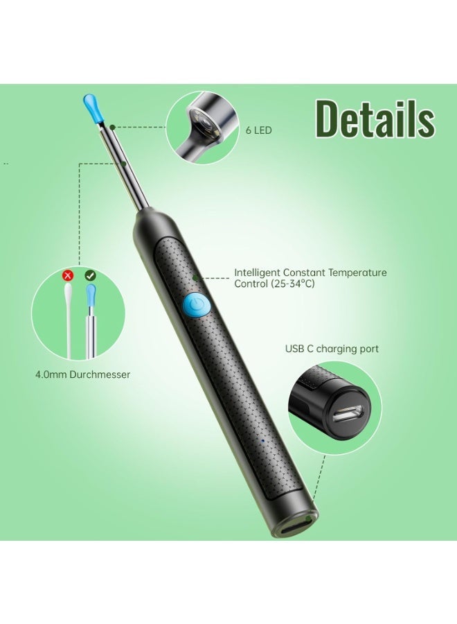 Ear Wax Removal Tool Camera 9-in-1 Ear Wax Removal Kit with Camera, Earwax Remover Tool with 6 Ear Spoons & LED Light, Ear Cleaner for iOS & Android, Safe Ear Canal Cleaning Set - Image 4