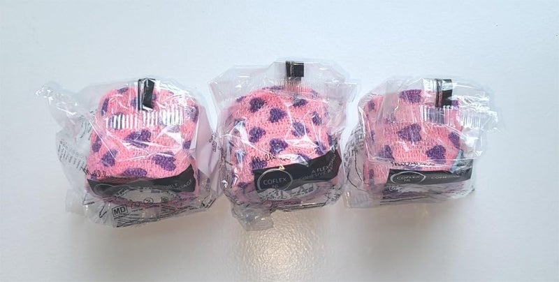 Coflex ANDOVER COFLEX NL 2x5Yds Neon Pink  Purple Hearts 3PACK Cohesive Flexible Elastic Latex Free Bandage Compression Self Adherent Wrap For Kids Children Animals Pets Cats Dogs Horses 5200HT - Image 2