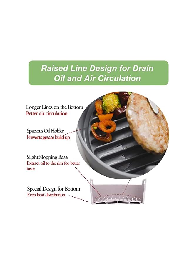 PROMASS Pcs Air Fryer Silicone Pot, Air Fryer Oven Accessories, Food Safe Air Fryers Oven Accessories, Replacement Of Parchment Paper, Reusable Air Fryer Silicone Liner (Pink + Grey) - Image 4