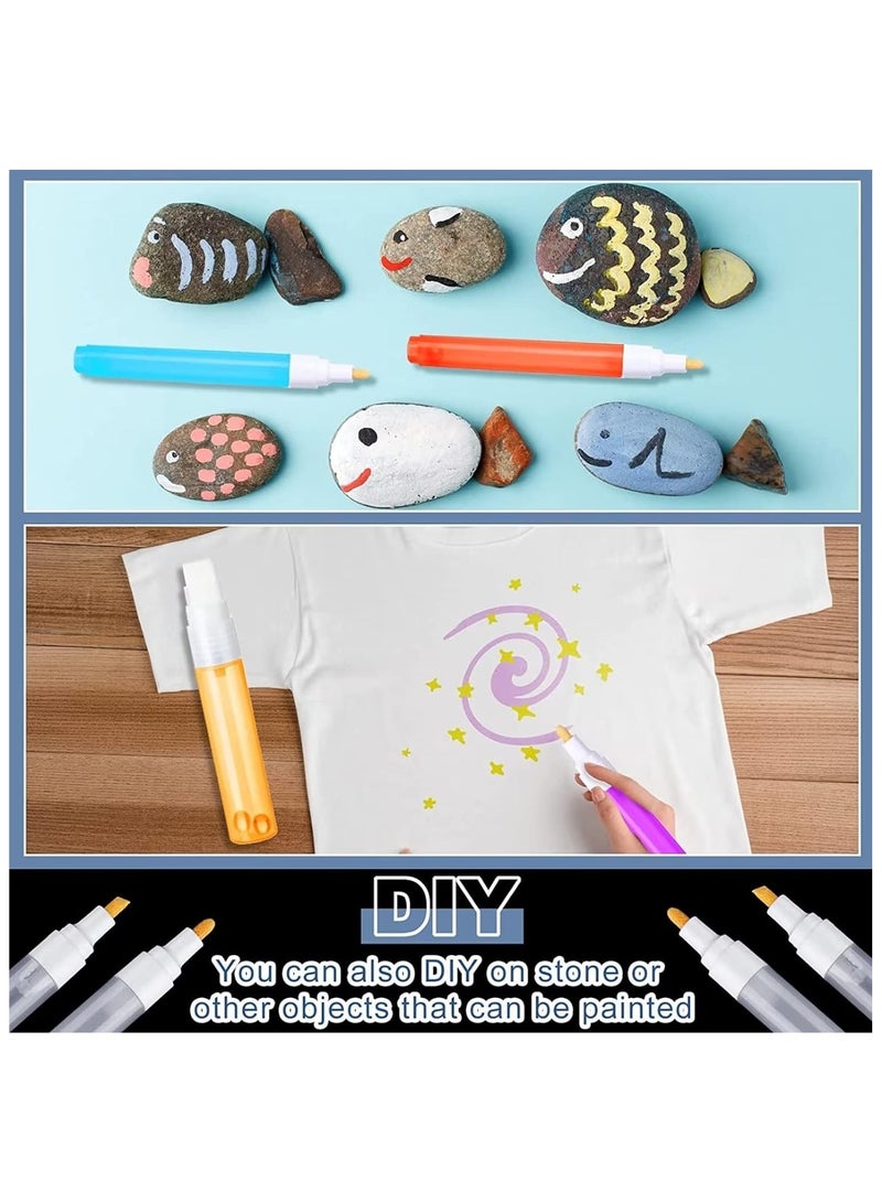 SYOSI 5Pcs White Empty Paint Pens Acrylic Permanent Marker Blank Refillable Paint Pens Empty Refill Paint Markers Graffiti Markers Fine Tip Paint White Transparent Pen Tube for Painting 30 mm - Image 3