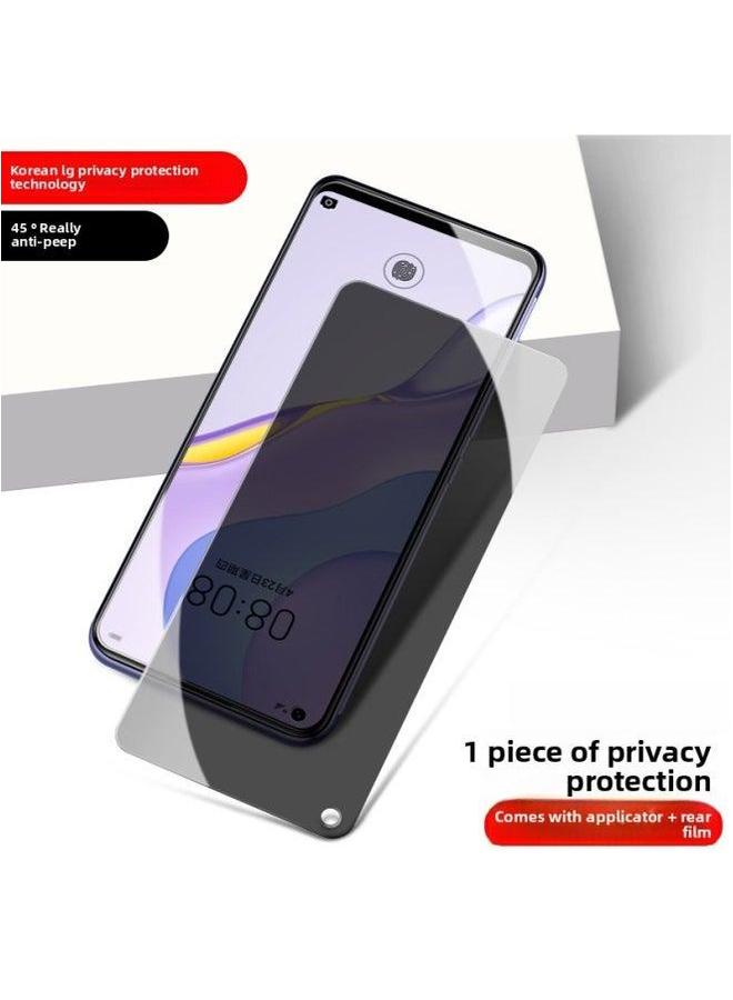 For Huawei Nova 7 Tempered Film Nove7se Anti-Peep Novo Full Screen Coverage Anti-Blue Light Note7 Mobile Phone N-Colour:[hd Privacy Film] [1 Piece] Protects Privacy◉Comes With Anti-scratch Back Film-Size:For Se 5g Active Edition  - Image 1