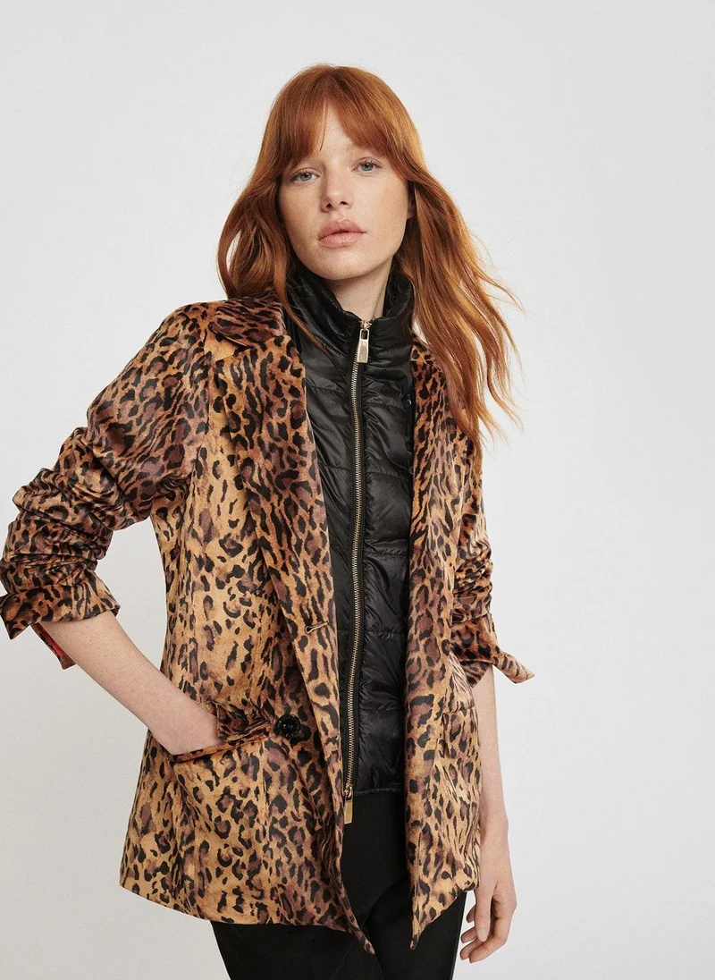 Lola Casademunt Animal print velvet blazer