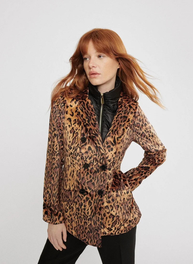 Lola Casademunt Animal print velvet blazer