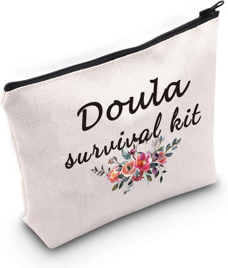 G2TUP Doula Thank You Gift Doula Survival Kit Midwife Cosmetic Bag OBGYN Doctor Labor Nurse Makeup Bag Midwife Doula Gift Travel Bag with Zipper (Doula Survival Kit)