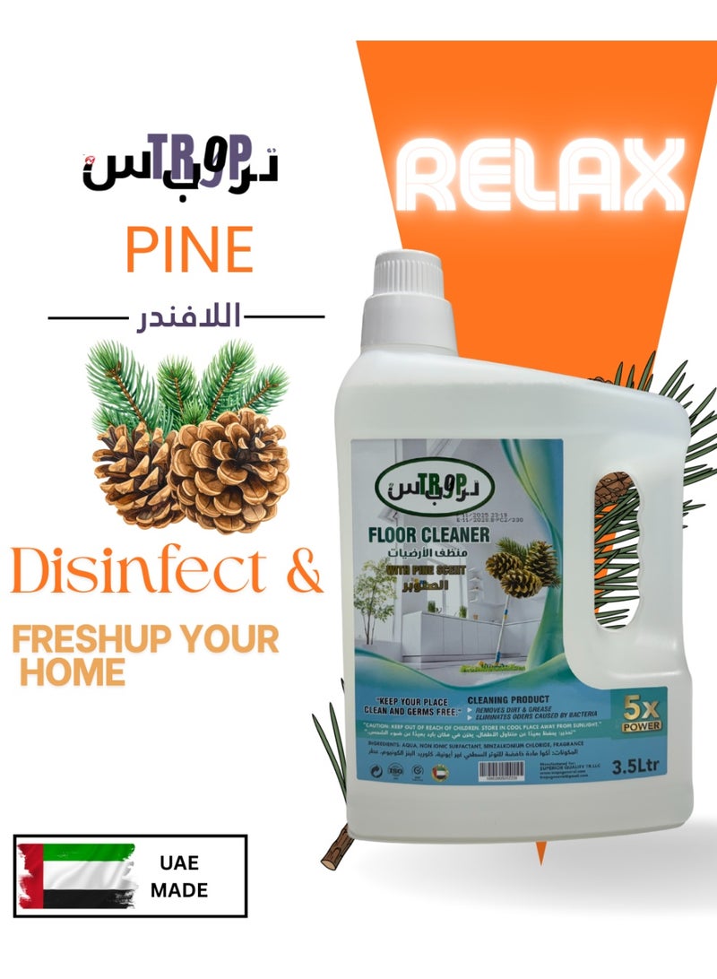 TROPS Pine Scent Floor Cleaner 3.5 L Pack Of 3+1 OFFER PACK - Image 2