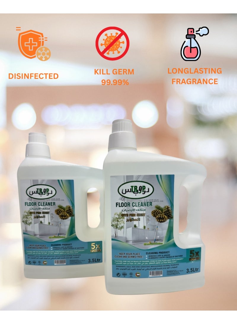 TROPS Pine Scent Floor Cleaner 3.5 L Pack Of 3+1 OFFER PACK - Image 3