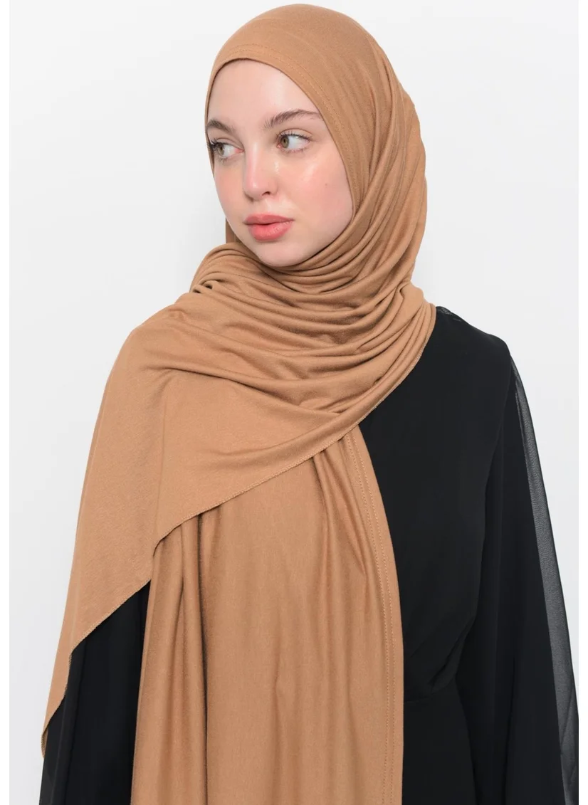 التوبة Ready Practical Interlocking Luxury Organic Plain Combed Cotton Shawl Aligned-Dark Beige