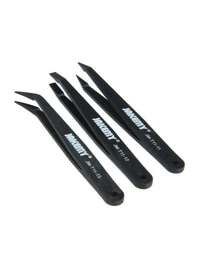 JAKEMY 3-Piece Repairing Tweezers Set Black - Image 2