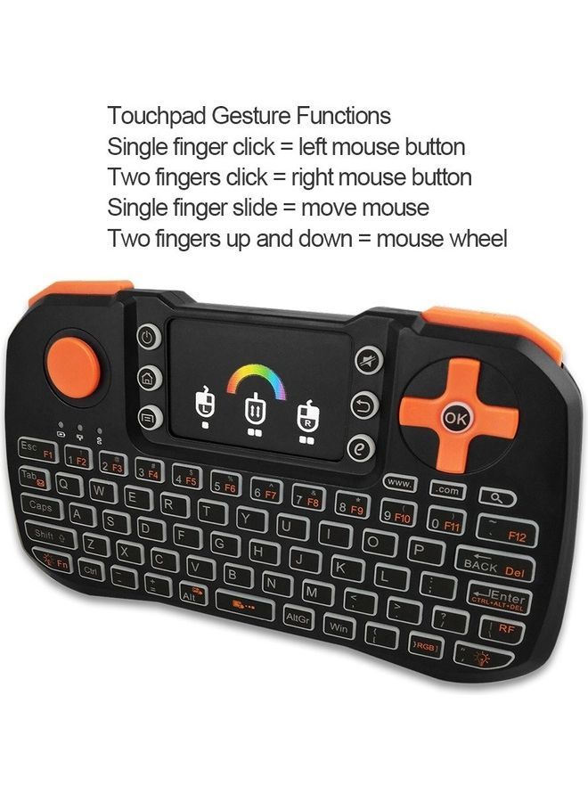 NIBEMINENT 2.4GHz Wireless Touchpad Keyboard Mouse Multicolour - Image 4