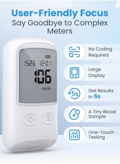 Chixing Blood Glucose Meter Kit - Diabetes Testing Kit with Glucometer, Test Strips, Lancing Device, Lancets  - Image 5