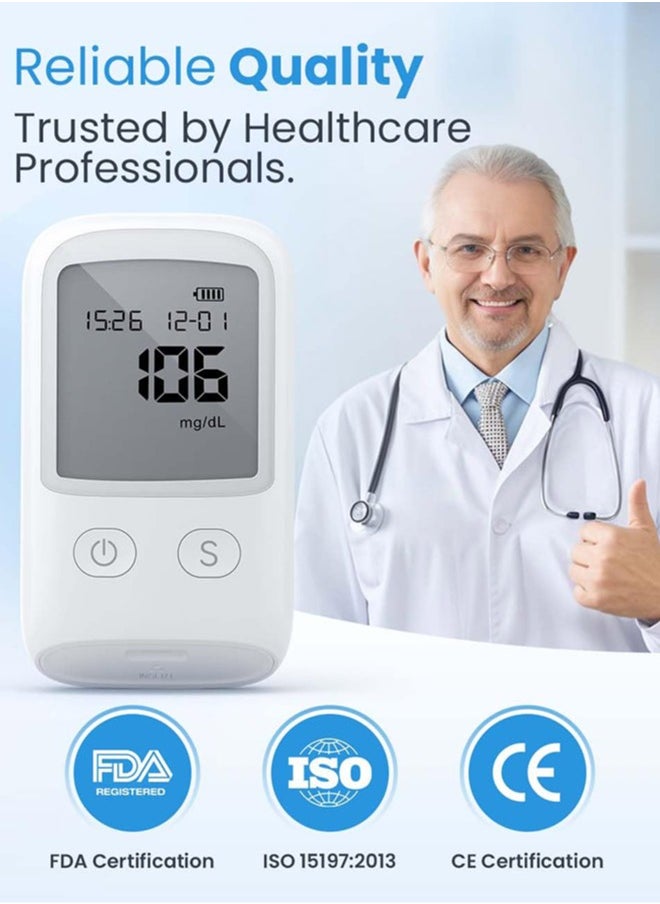 Chixing - Blood Glucose Meter Kit - Diabetes Testing Kit with Glucometer, Test Strips, Lancing Device, Lancets - Image 1