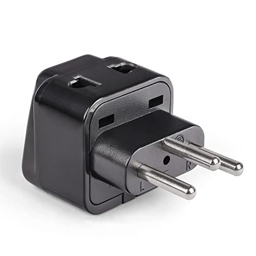 OREI India to Switzerland, Rwanda, Liechtenstein (Type J) Travel Adapter Plug - 2 in 1 - CE Certified - RoHS Compliant -Black Color (DB11A-BLK) - Image 2