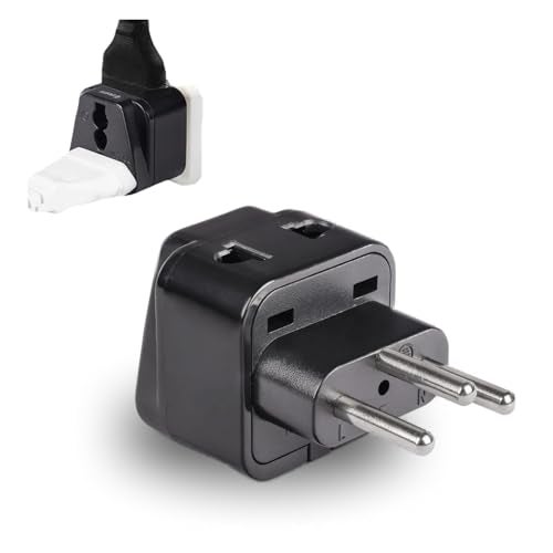 OREI India to Switzerland, Rwanda, Liechtenstein (Type J) Travel Adapter Plug - 2 in 1 - CE Certified - RoHS Compliant -Black Color (DB11A-BLK) - Image 1
